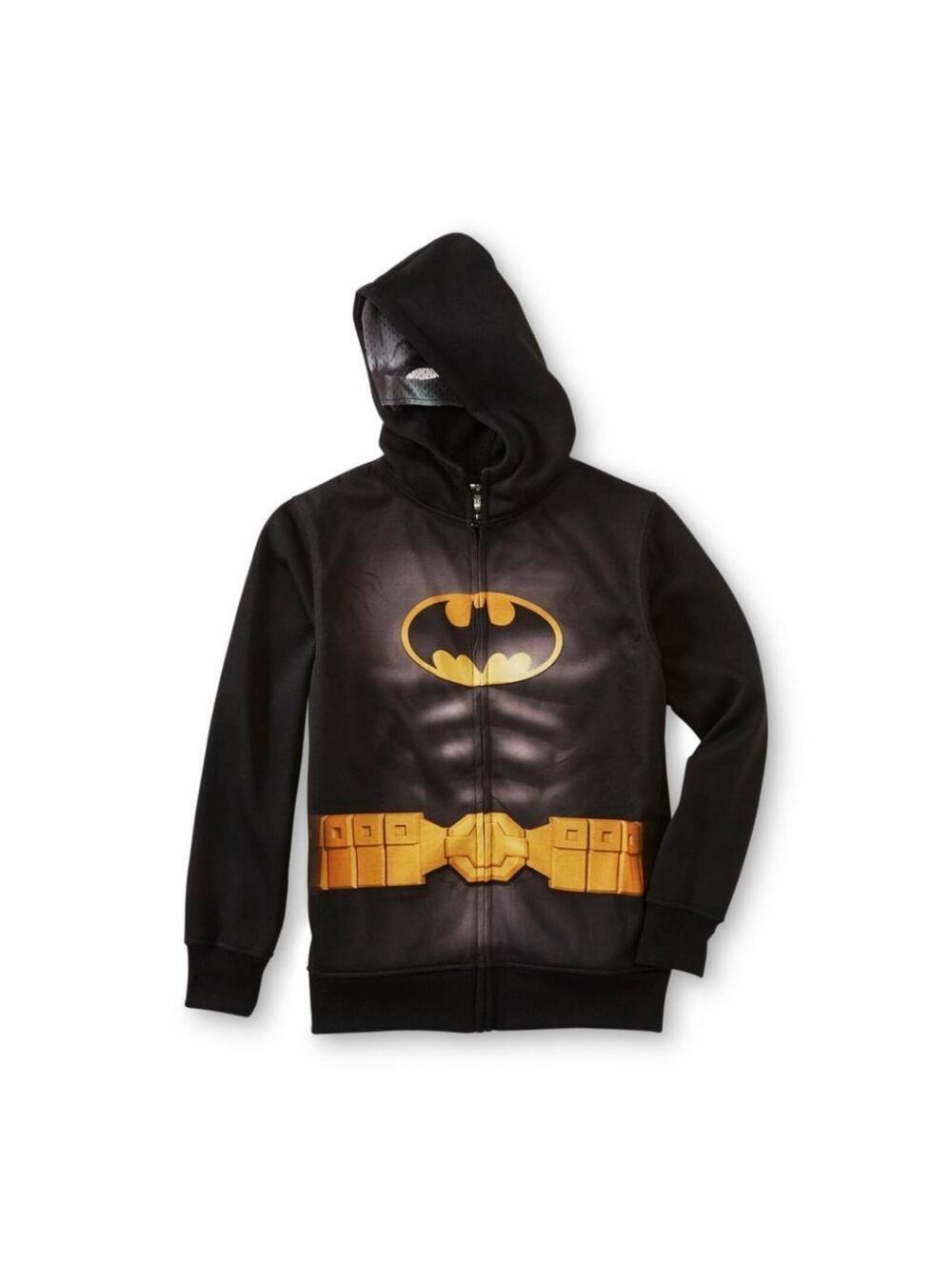 Boys Batman Hoodie Jacket 16 DC Comics Black Zip Face Long Sleeves Costume